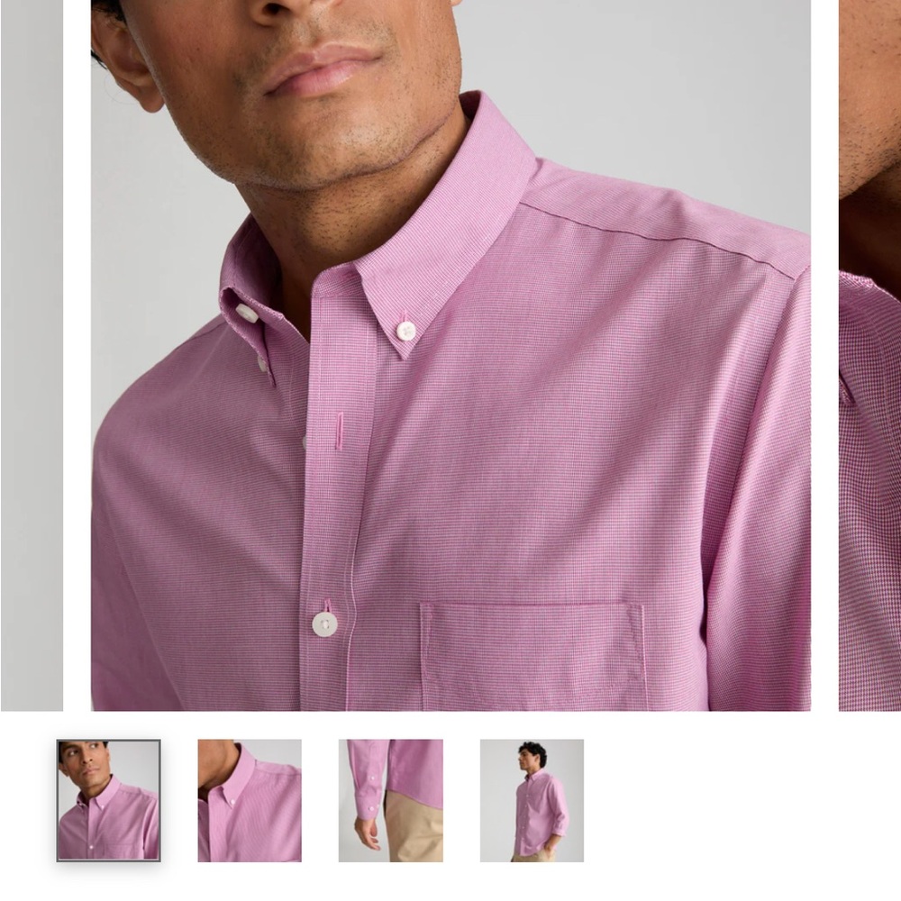 NWT Untuckit Pink Wrinkle Free Shirt - Large